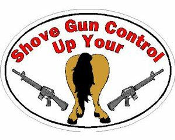 SHOVE GUN CONTROL OVAL STICKER