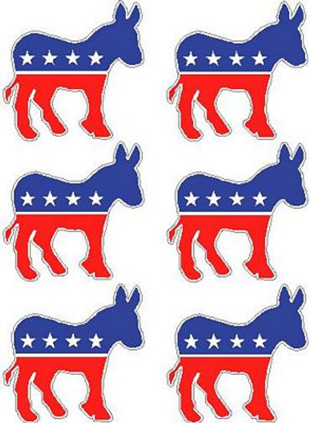Democratic Donkey Stickers 6 total