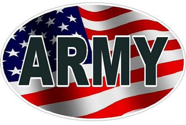 FLAG OVAL ARMY DECAL