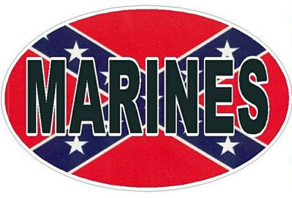 FLAG REBEL OVAL MARINE DECAL