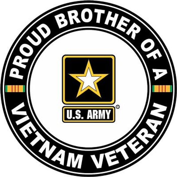 US ARMY VETERAN PROUD BROTHER ROUND STICKER