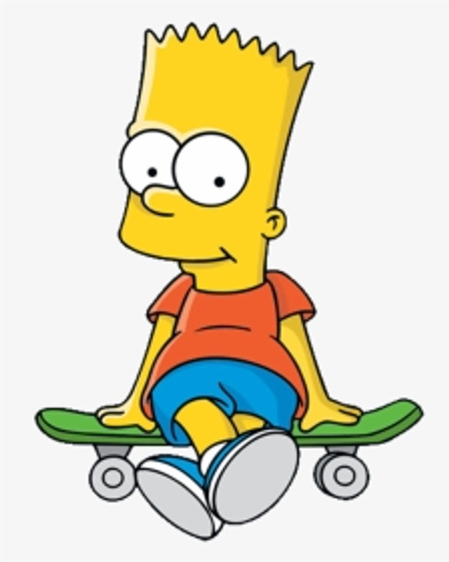 BART SIMPSON SITTING ON SKATEBOARD STICKER