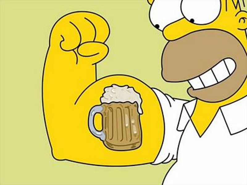 Homer Flexing Beer Muscle Homer Flexing Beer Muscle