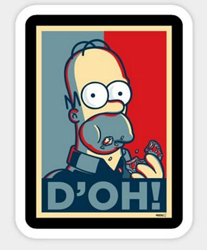 SIMPSON HOMER DOH STICKER RWB SIMPSON HOMER DOH STICKER RWB