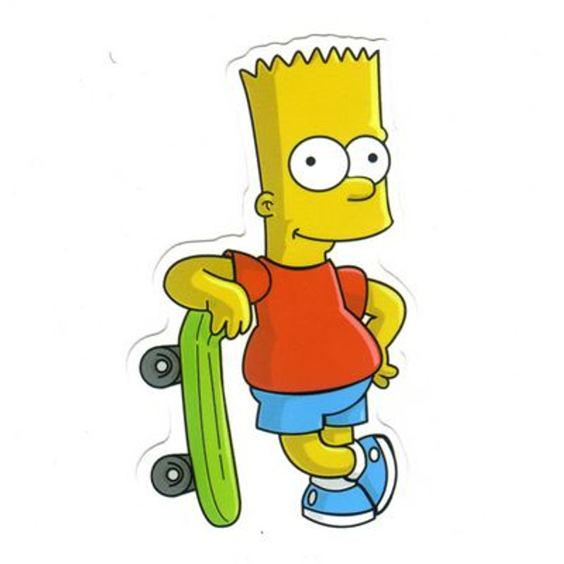 simpsons bart SKATE BOARD Sticker 2