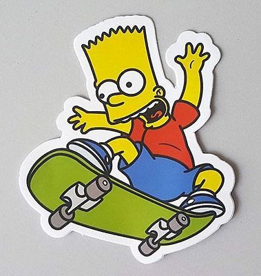 simpsons bart SKATE BOARD Sticker