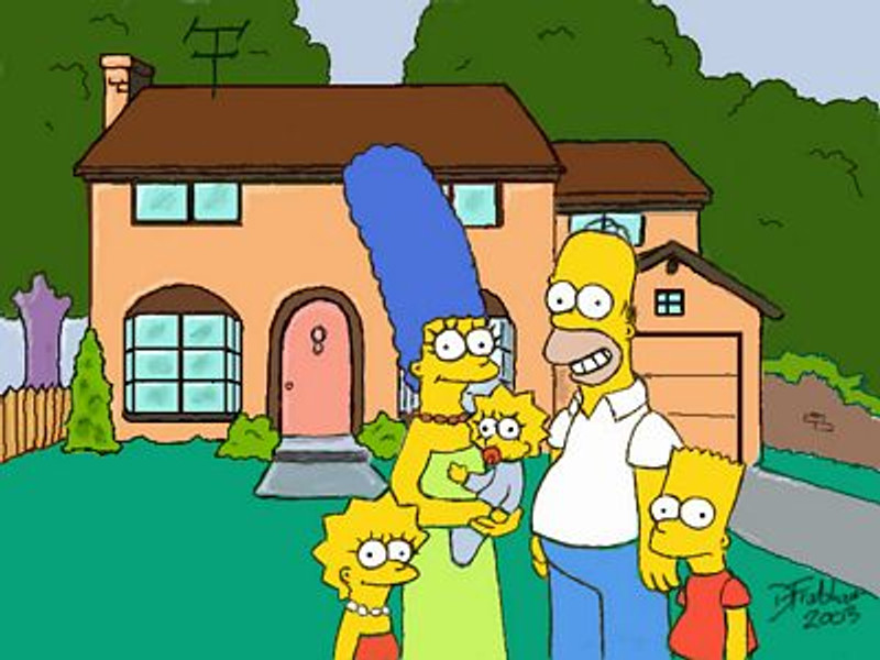the simpson family in front of home sticker the simpson family in front of home sticker