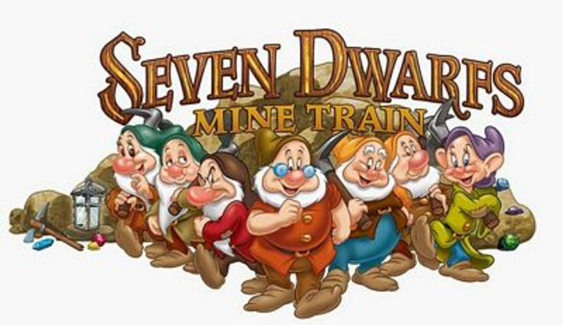 seven dwarfs mine train color sticker