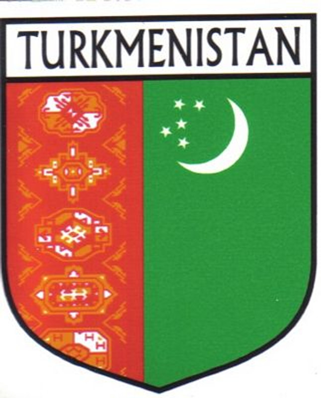 Turkmenistan Flag Crest Decal Sticker