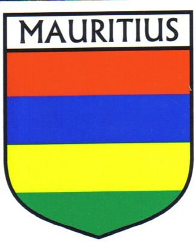 Mauritius Flag Crest Decal Sticker