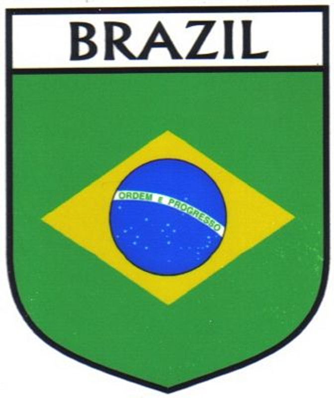Brazil Flag Crest Decal Sticker