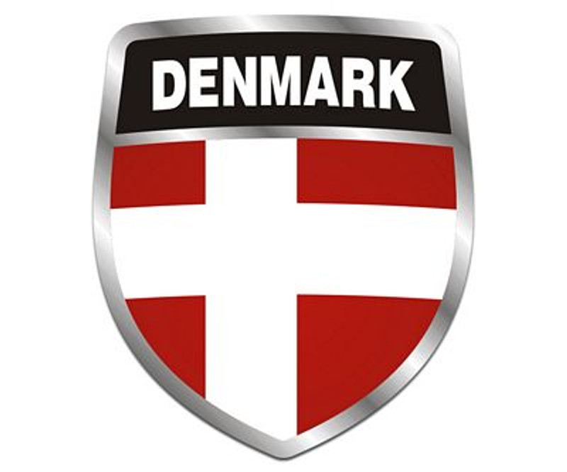Denmark Crest Sticker NEW