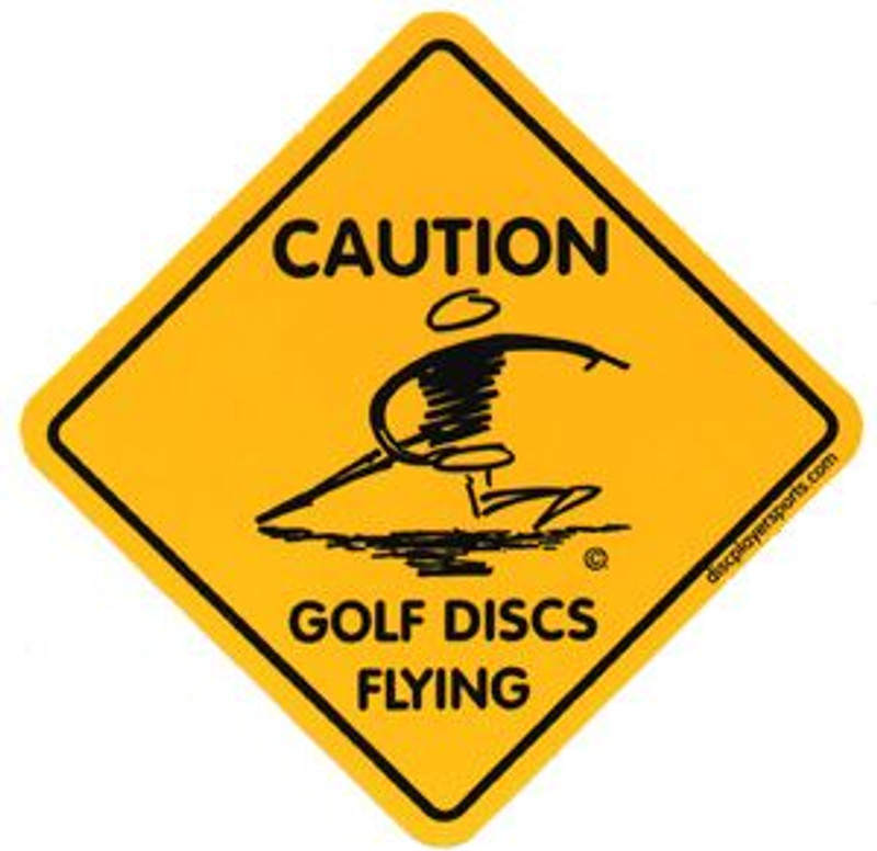 Caution Golf Discs Flying Stickers Disc Player Sticker
