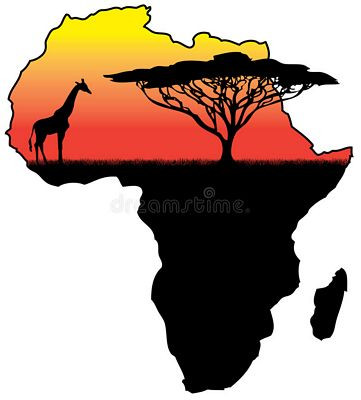 africa silhouette giraffe tree inside outline sticker