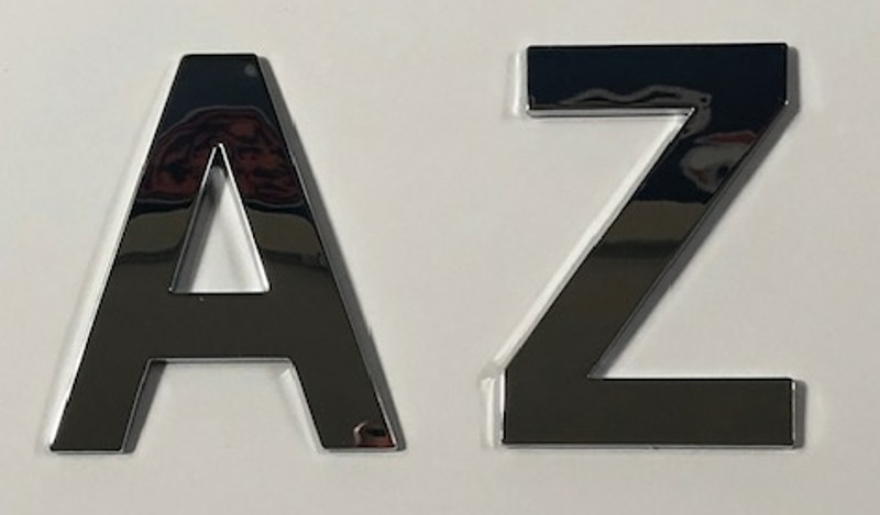 Style 8 Chrome XLG Block Letters A-Z 3.2"