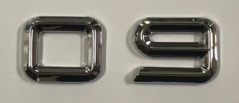 Style 4 Chrome Block Prism Numbers 1.2"