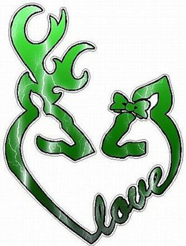DEER HEADS HEART FILLS with LOVE lightning green