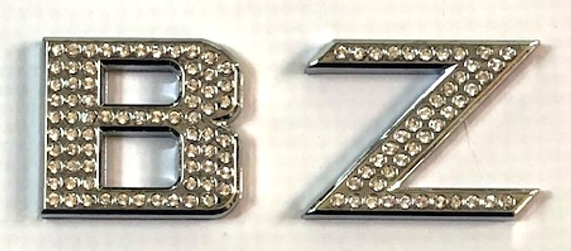 SILVER Crystal Chrome Letters A-Z 1.2"