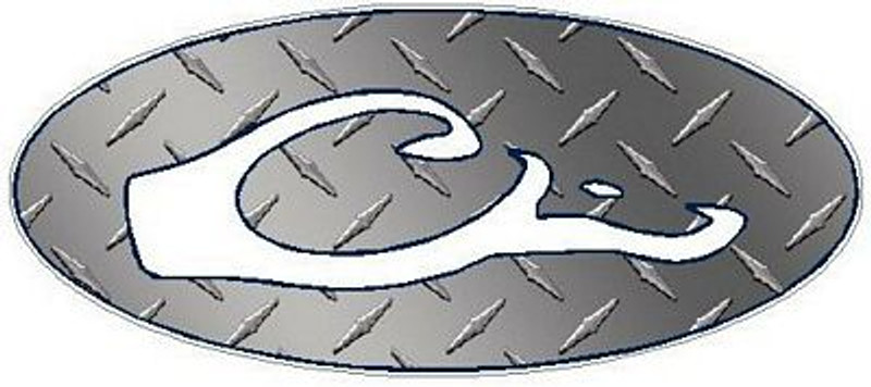 DRAKE OVAL DECAL- Diamondplate Silver FILL