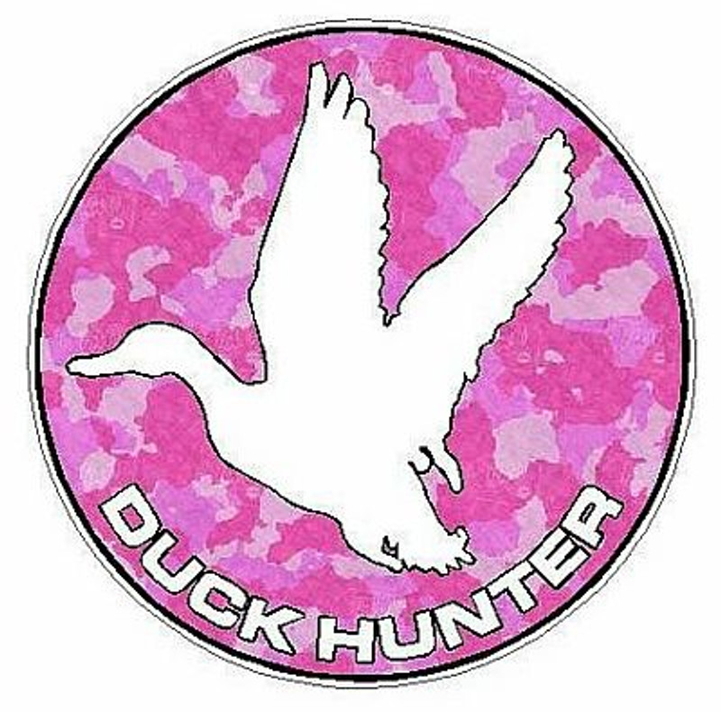 Duck Hunter Circle Decal 88 - Camo Pink