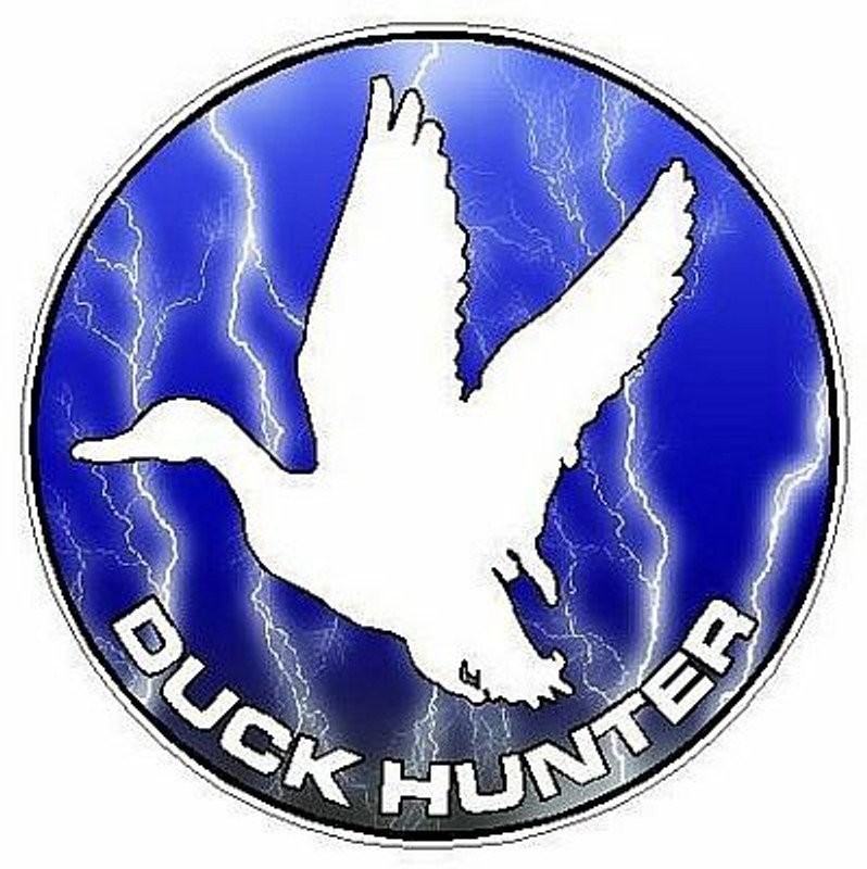 Duck Hunter Circle Decal 88 - Lightning Blue