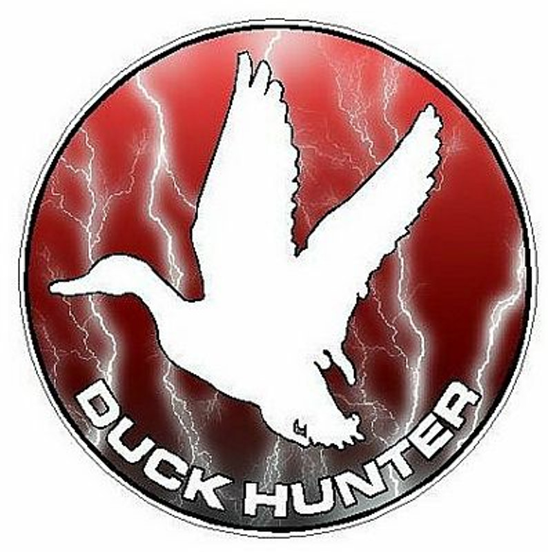 Duck Hunter Circle Decal 88 - Lightning Red