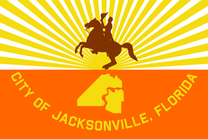 Florida Jacksonville City Flag Sticker