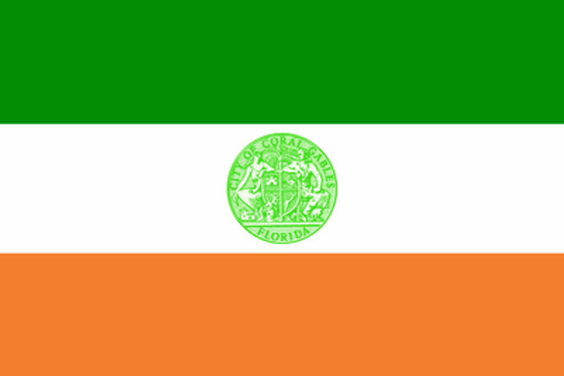 Florida Coral Gables City Flag Sticker