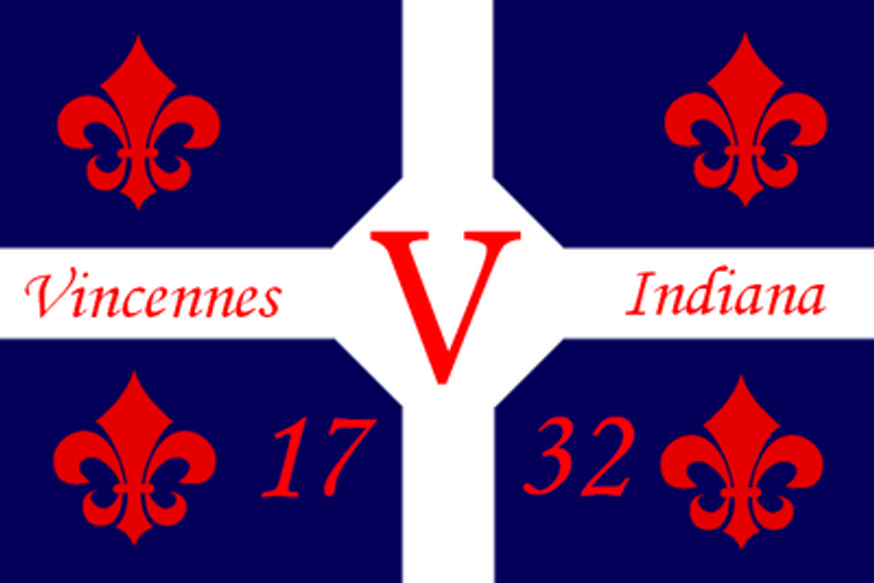 Indiana Vincennes City Flag Sticker