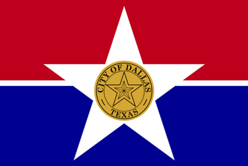 Texas Dallas City Flag Sticker