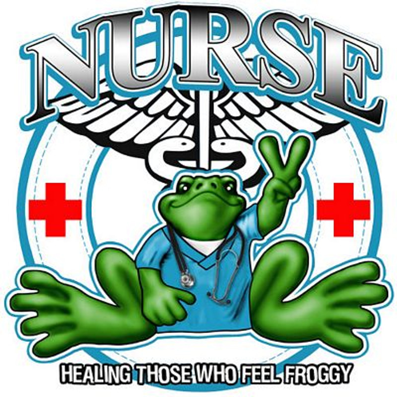 PEACE FROG NURSE STICKER