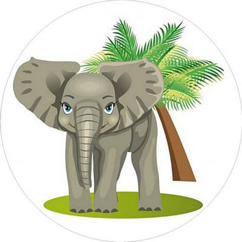Elephant Wild Animal CIRCLE STICKER
