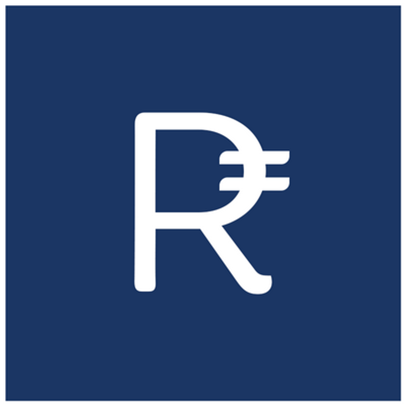 rupee logo circle cryptocurrency round sticker