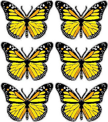 butterfly stickers YELLOW - 6 PACK