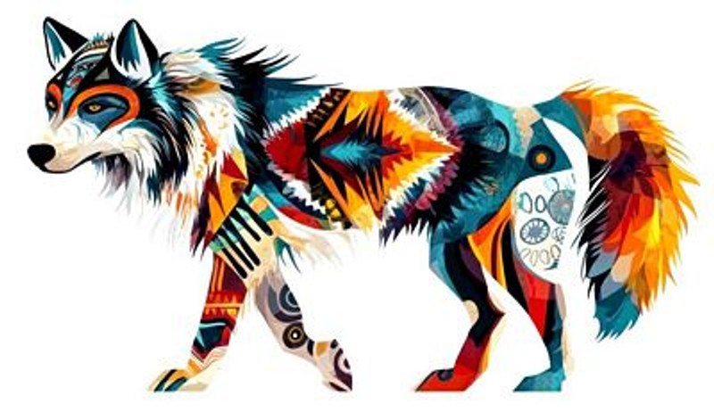 Native American spirit wolfe Indian sticker