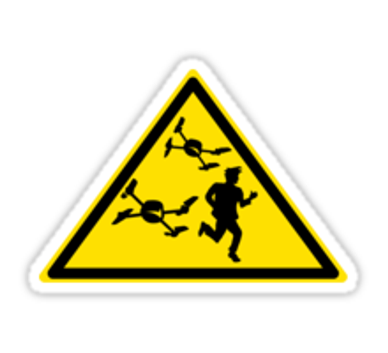 drone zone triangle sticker