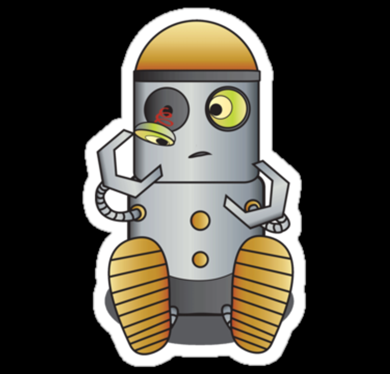 robot fixing eye sticker