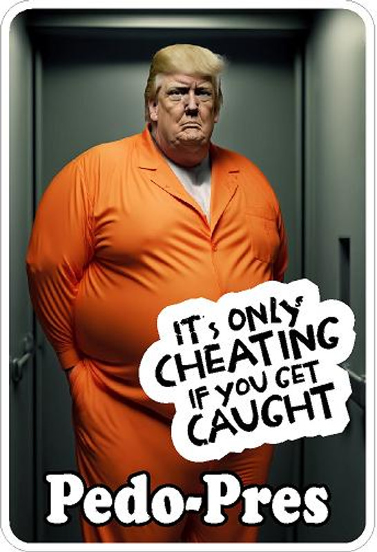 pedo-pres TRUMP caught cheating sticker
