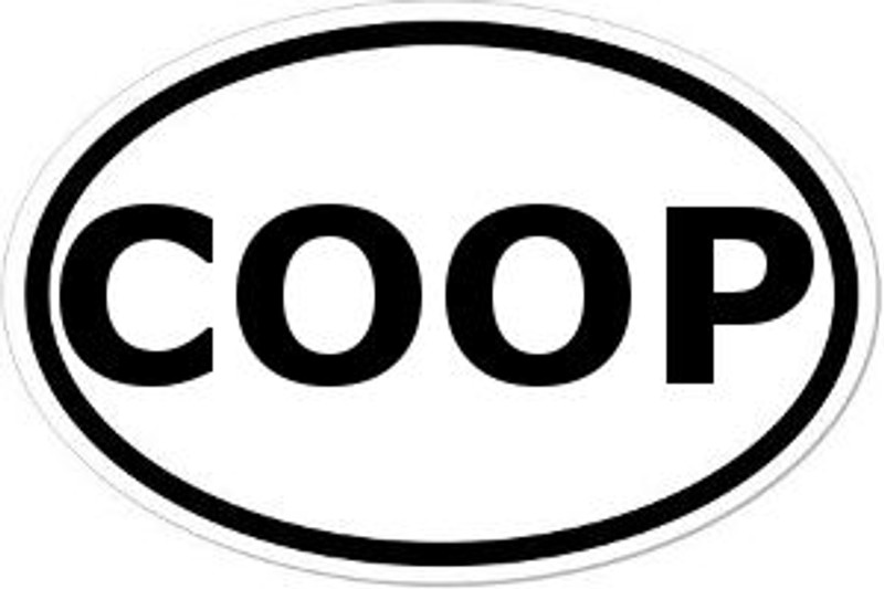 Coop OVAL bumper sticker