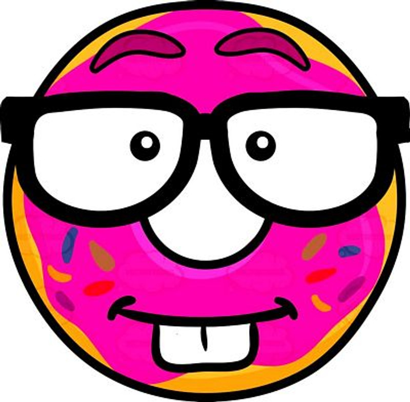 Nerd Looking Donut Wearing Eye Glasses sticker