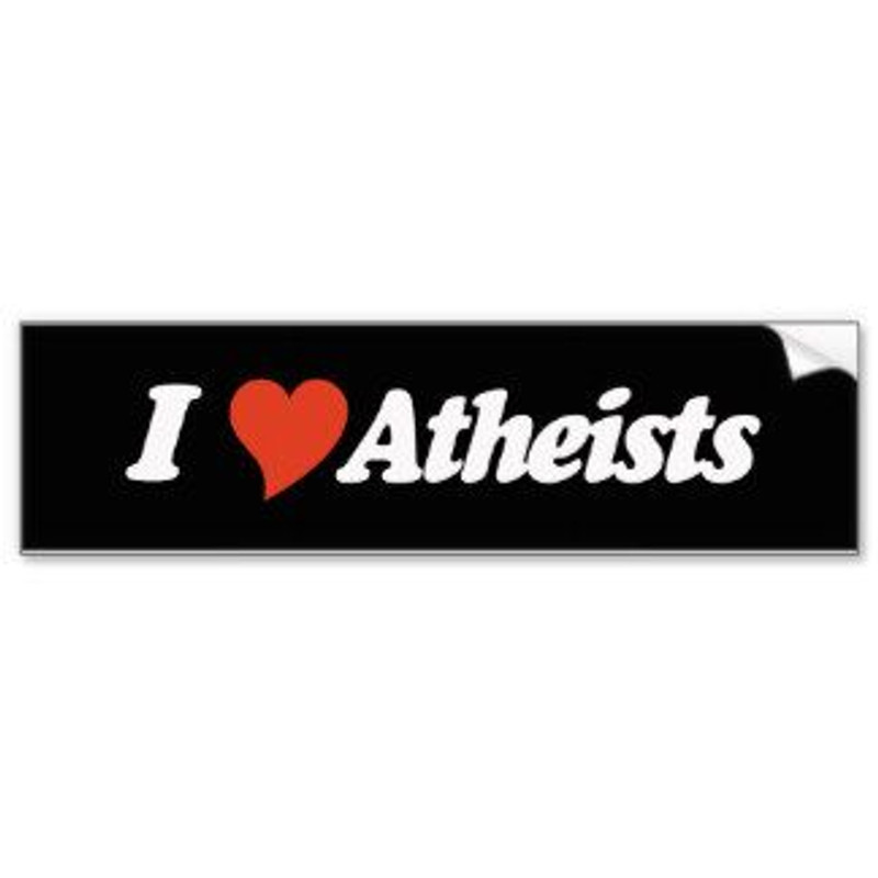 i love heart atheists bumper sticker