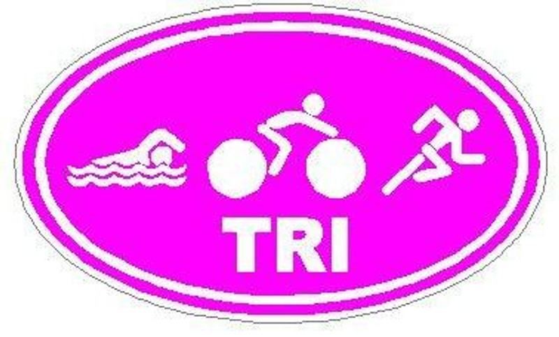 Oval Running Decals TRI Sticker X
