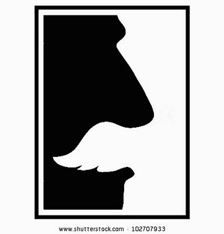 Black and White Rectangular Moustache Sticker