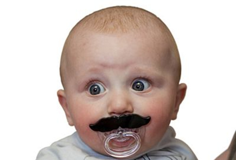 Moustache Dummy baby pic sticker