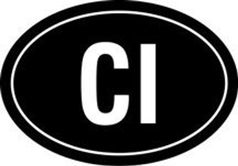 Ivory Coast Oval Sticker