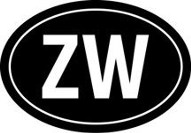 Zimbabwe Oval Euro Sticker