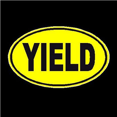 2 Yield Oval Decal