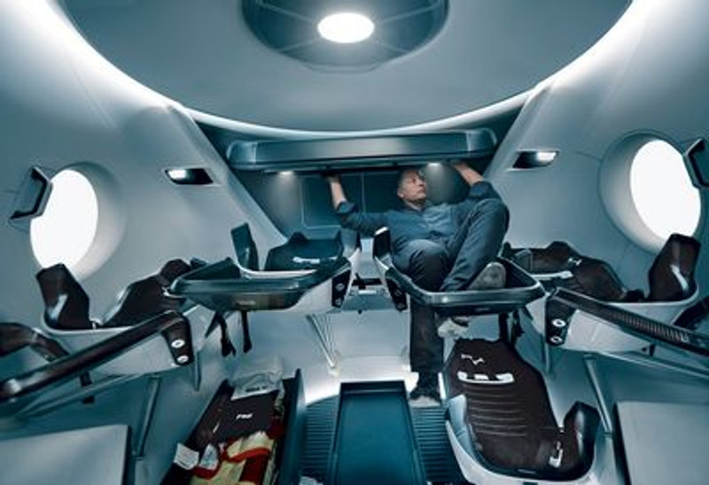 elon musk inside Dragon Capsule 2017 Sticker