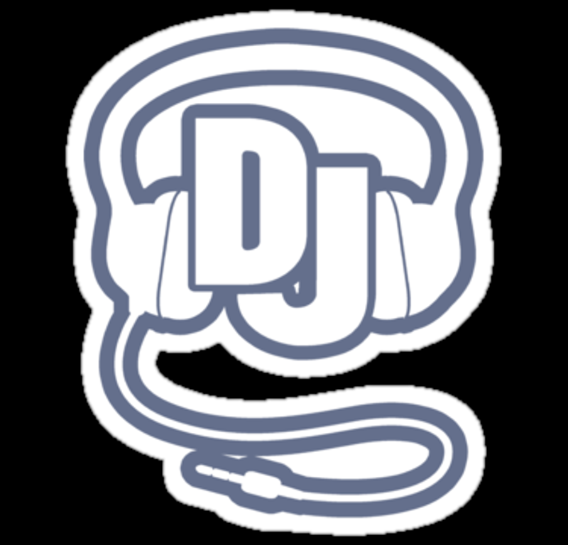 DJ sticker with head phones