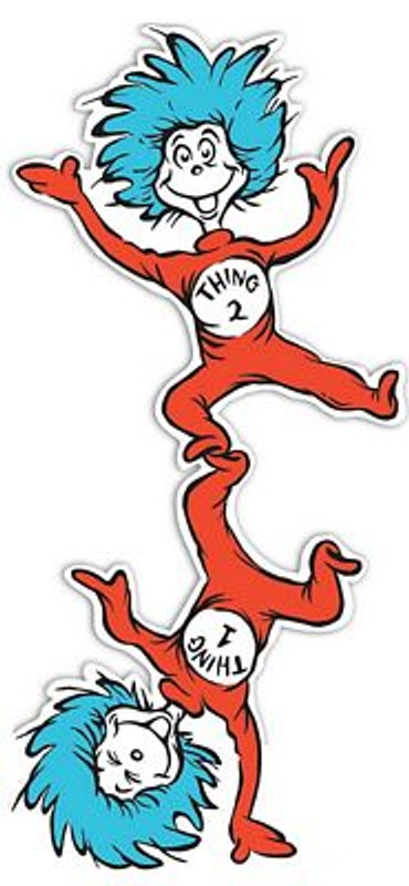 Cat in the hat THING 1 and THING 2 sticker